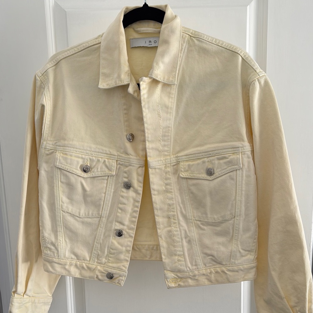 IRO butter yellow Jean Jacket Cropped Denim